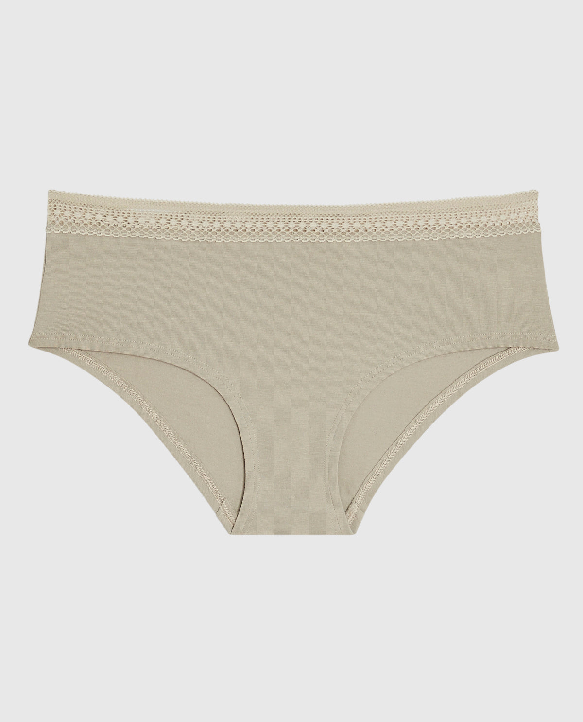 Hipster Panty with Elemental Lace in Stone Grey