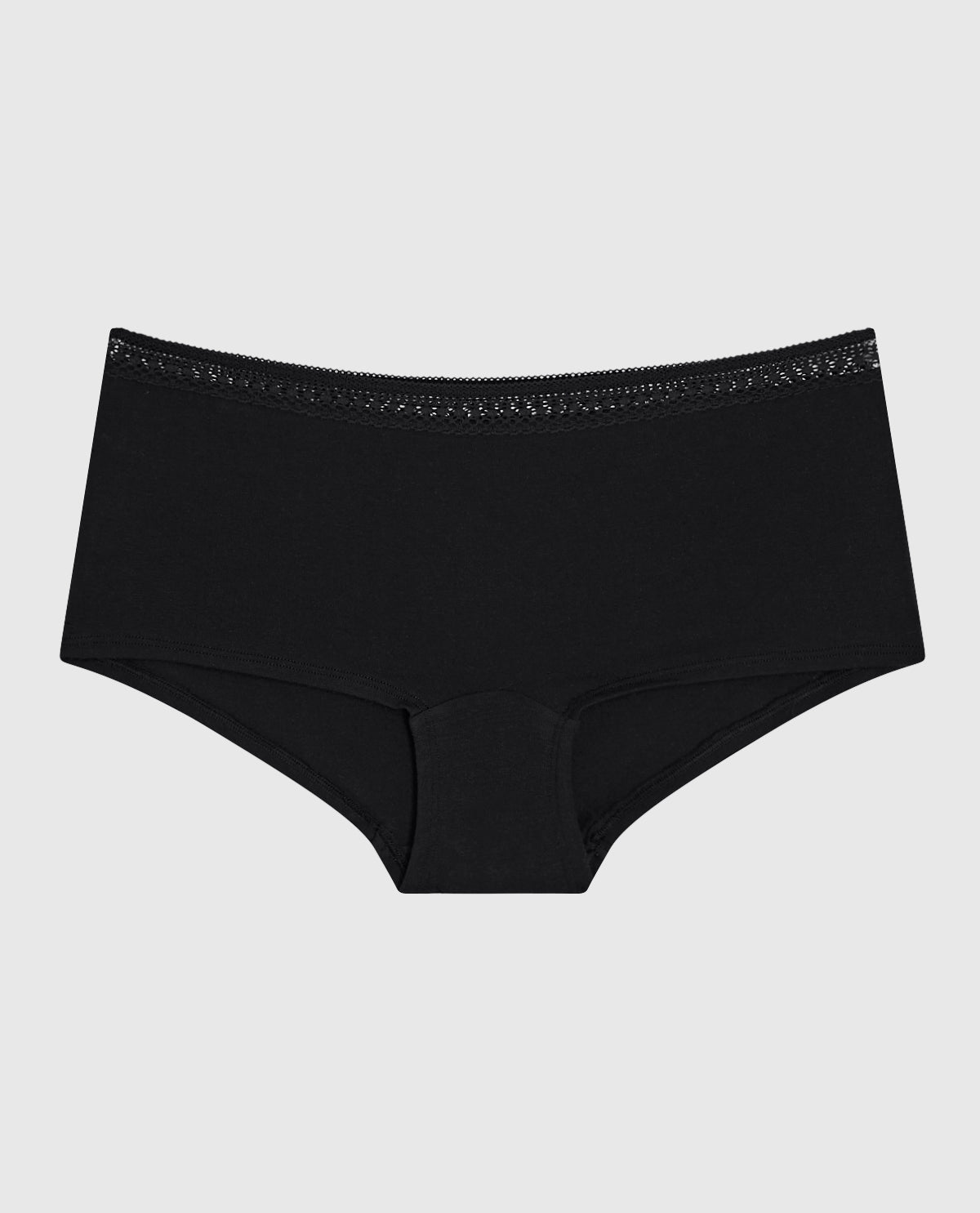 Boyshort Panty with Elemental Lace in Black