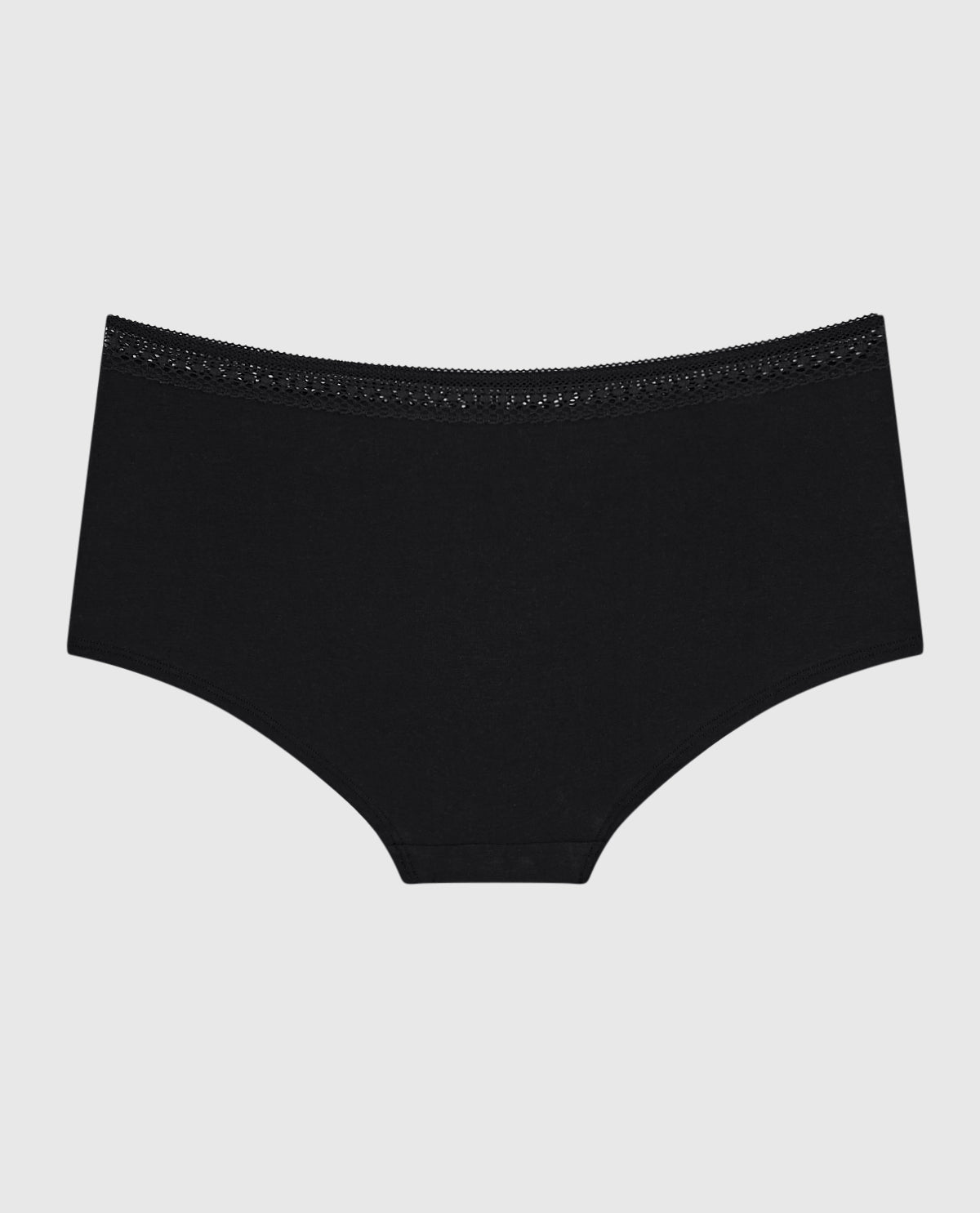 Boyshort Panty with Elemental Lace in Black