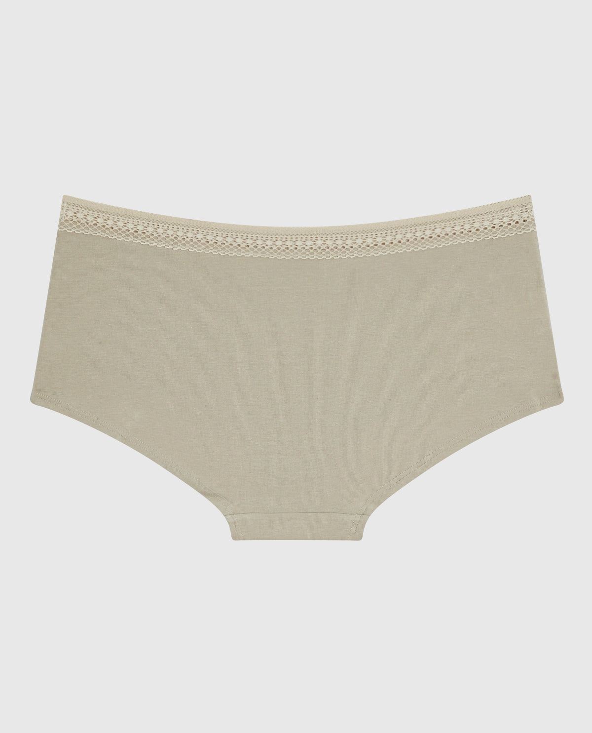 Boyshort Panty with Elemental Lace in Stone Grey