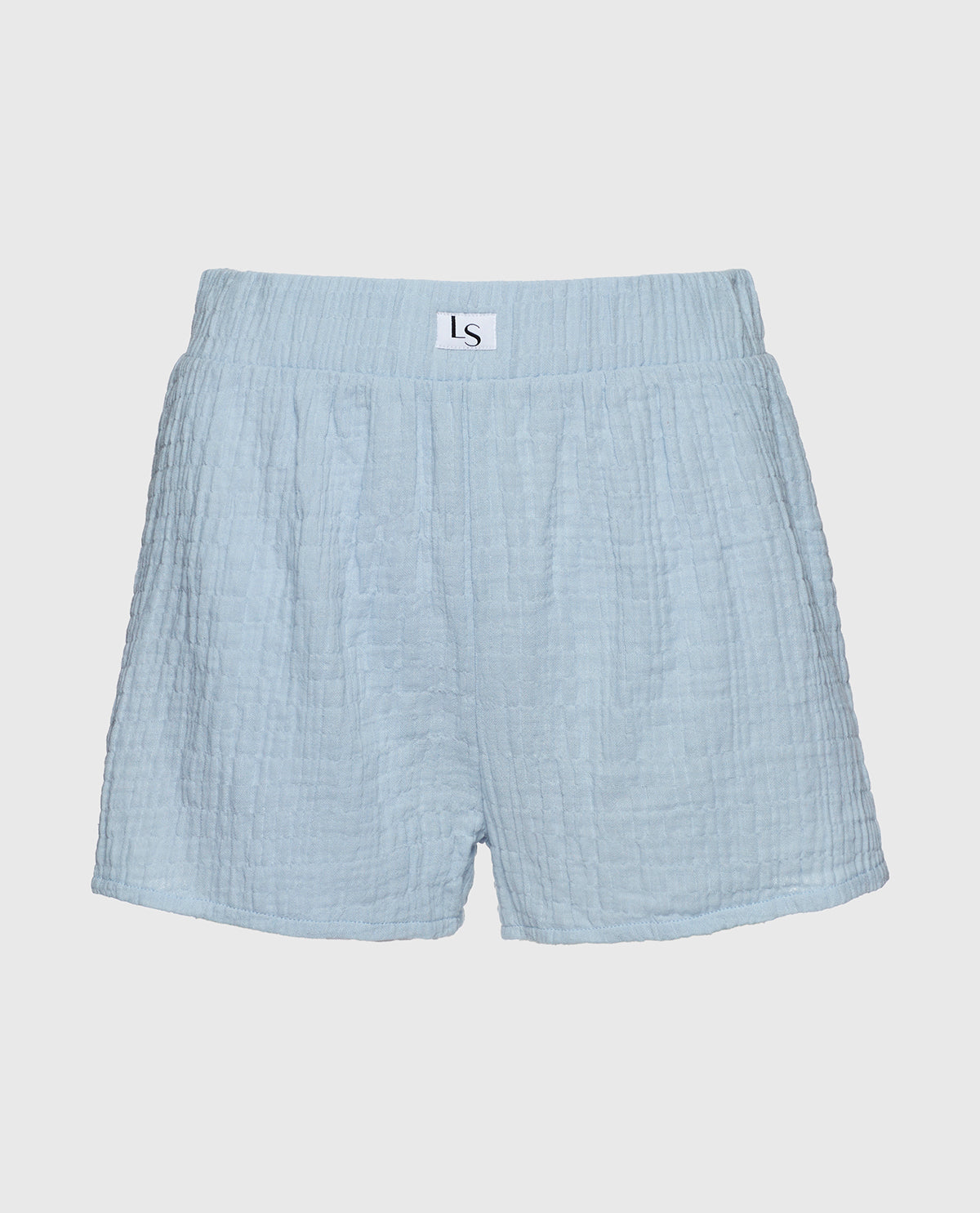 Textured Pajama Short in Subdued Blue
