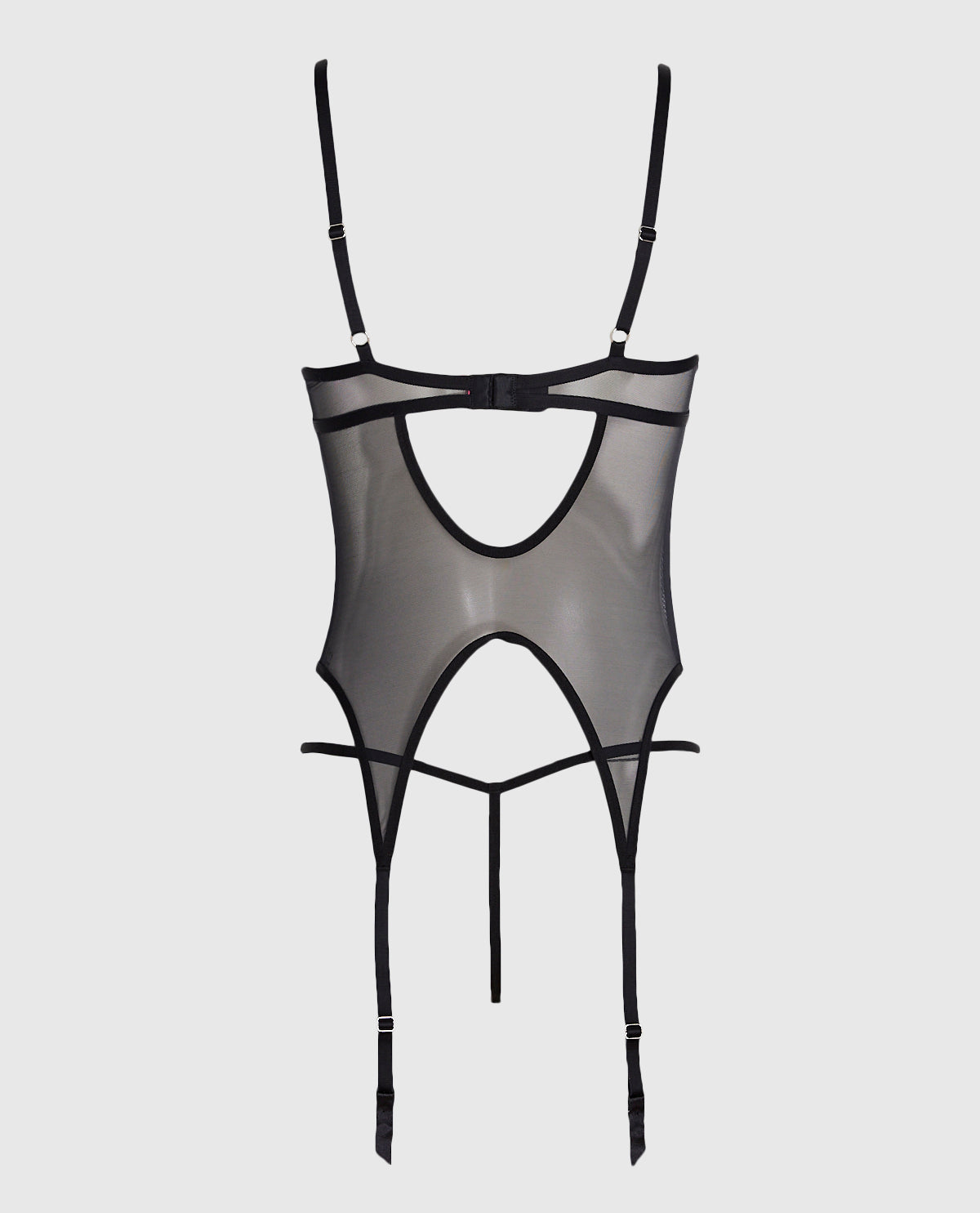 Mesh Hook-and-Eye Merrywidow in Black