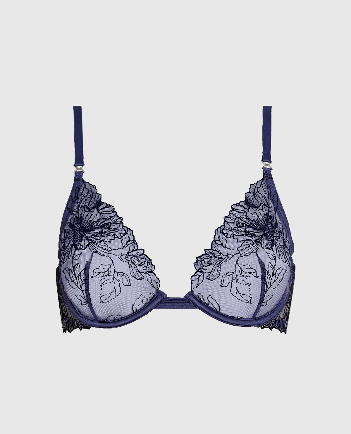 Unlined Plunge Bra in Dusk Blue
