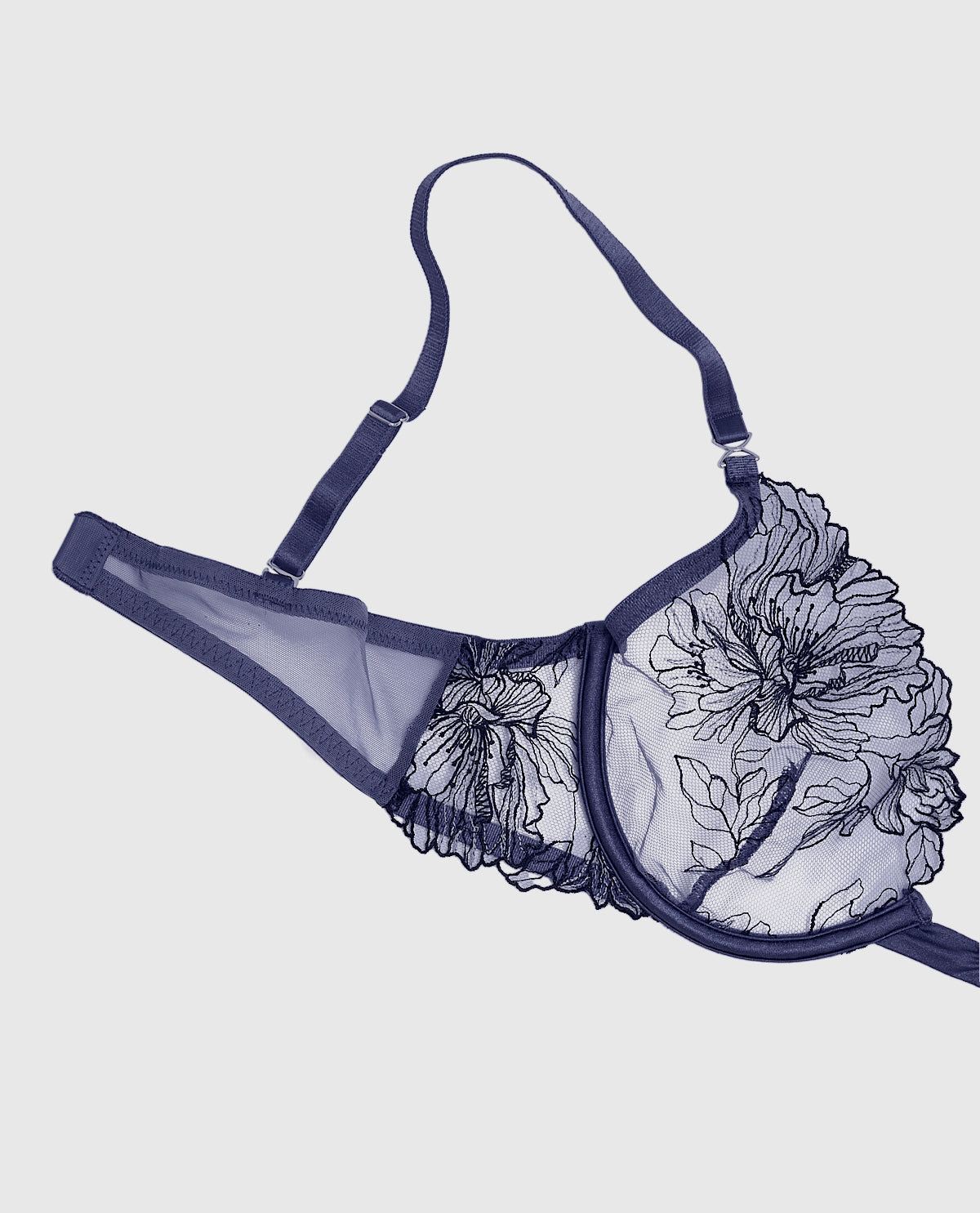 Unlined Plunge Bra in Dusk Blue
