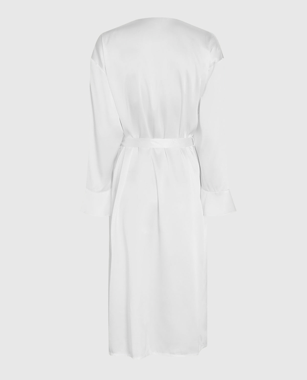 Satin Mid Length Robe in Ivory