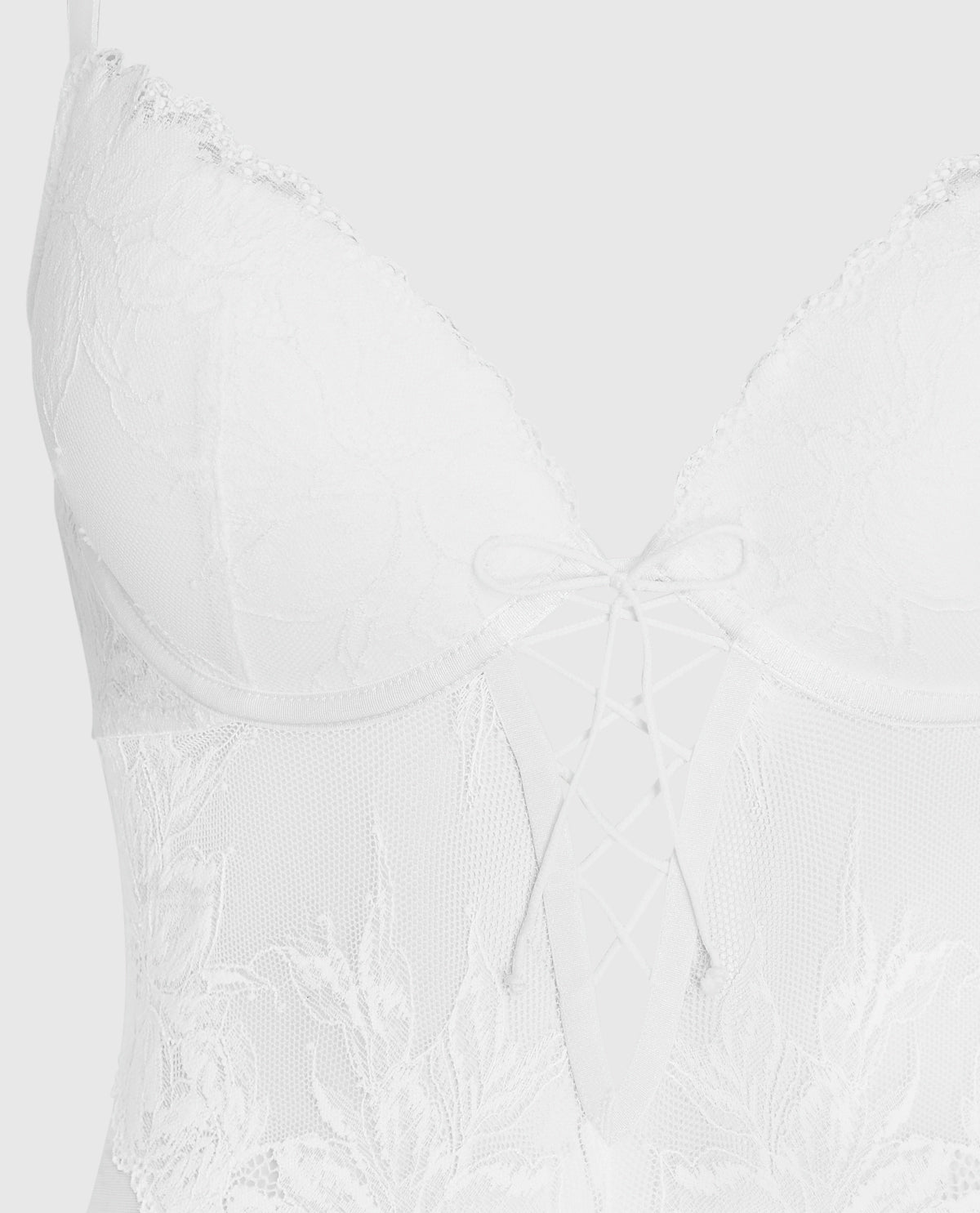 Lightly Lined Lace Bodysuit in Ivory
