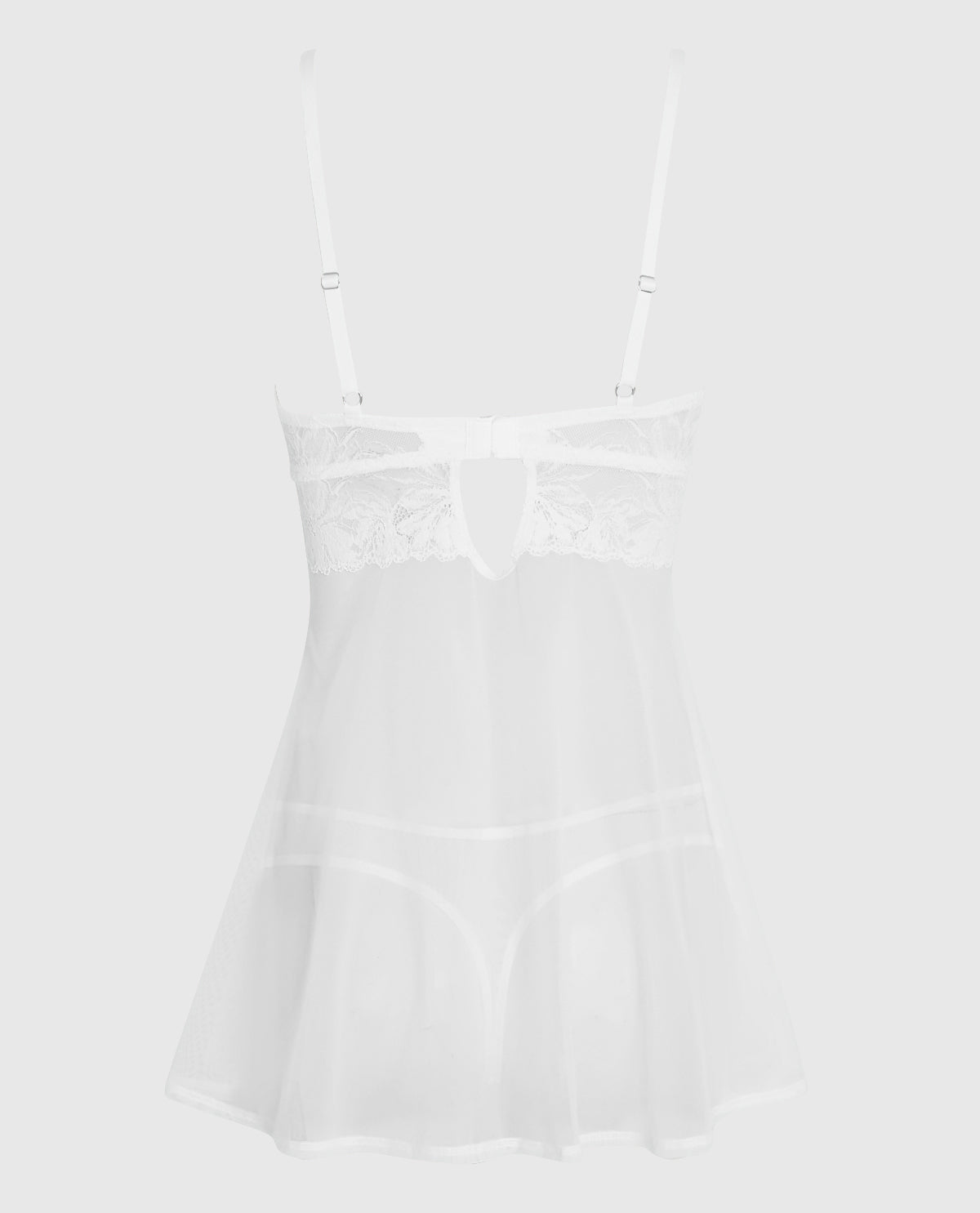 Unlined Balconette Babydoll with a Bow in Ivory