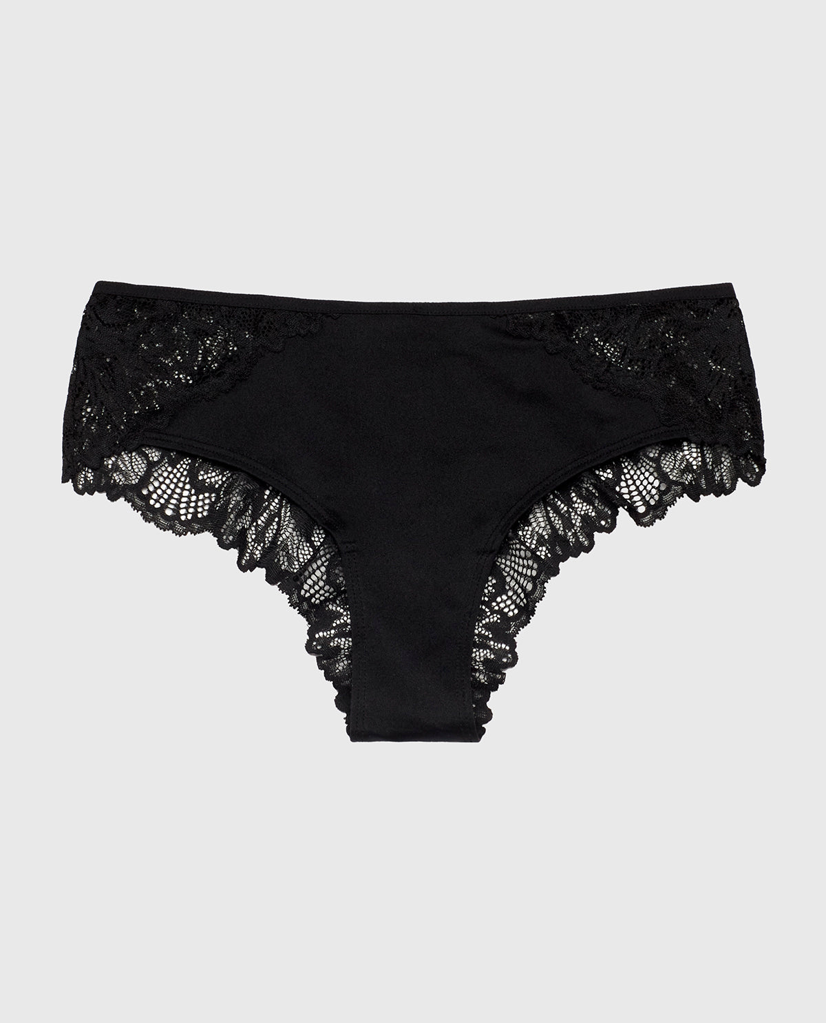 Allover Lace Cheeky Panty in Tuxedo Black