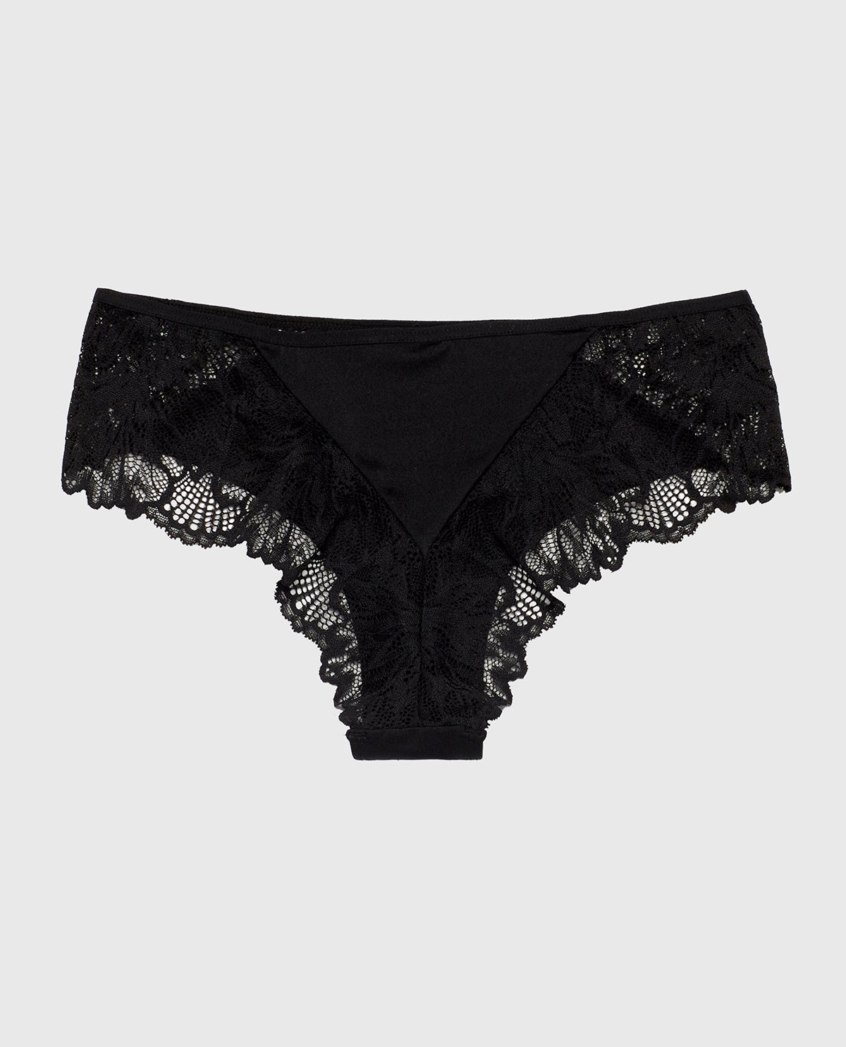 Allover Lace Cheeky Panty in Tuxedo Black