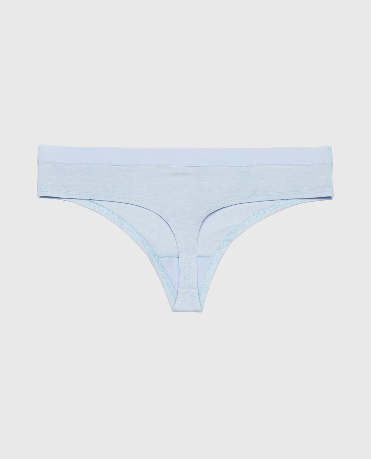 Thong Panty with Vanishing Trim in Subdued Blue