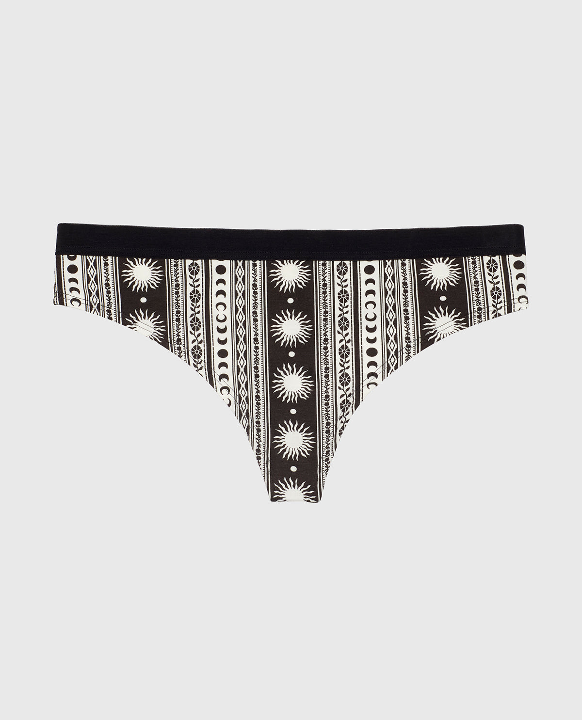 Thong Panty with Vanishing Trim in Boho Stripe