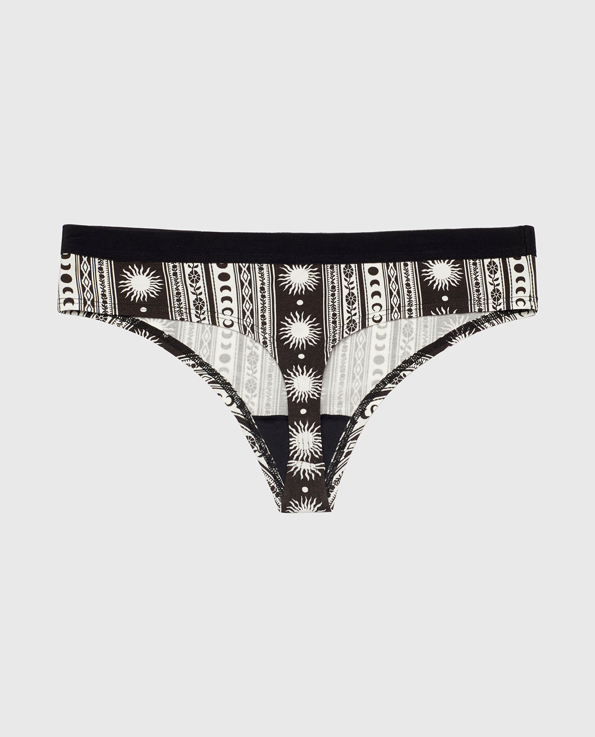 Thong Panty with Vanishing Trim in Boho Stripe
