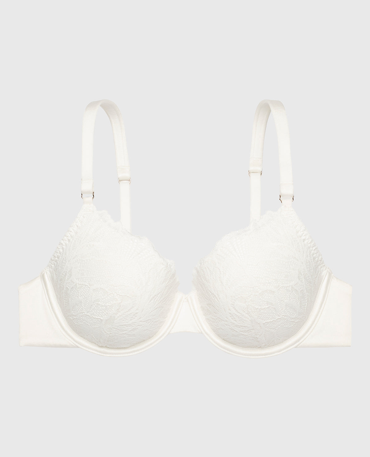 Lightly Lined Full Coverage Lace Bra in Ivory