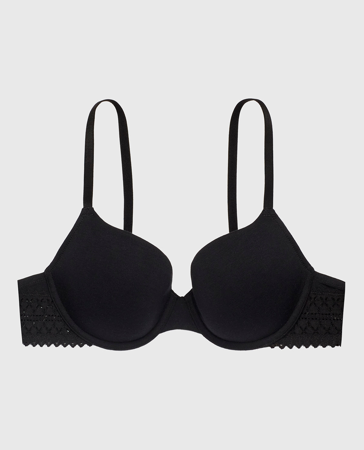 Lightly Lined Demi Bra in Tuxedo Black