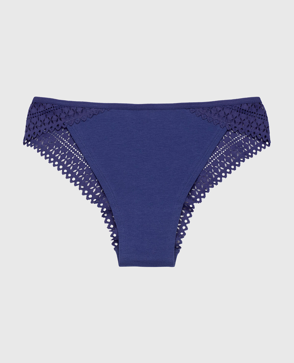 Cheeky Panty with Lace Trim in Dusk Blue