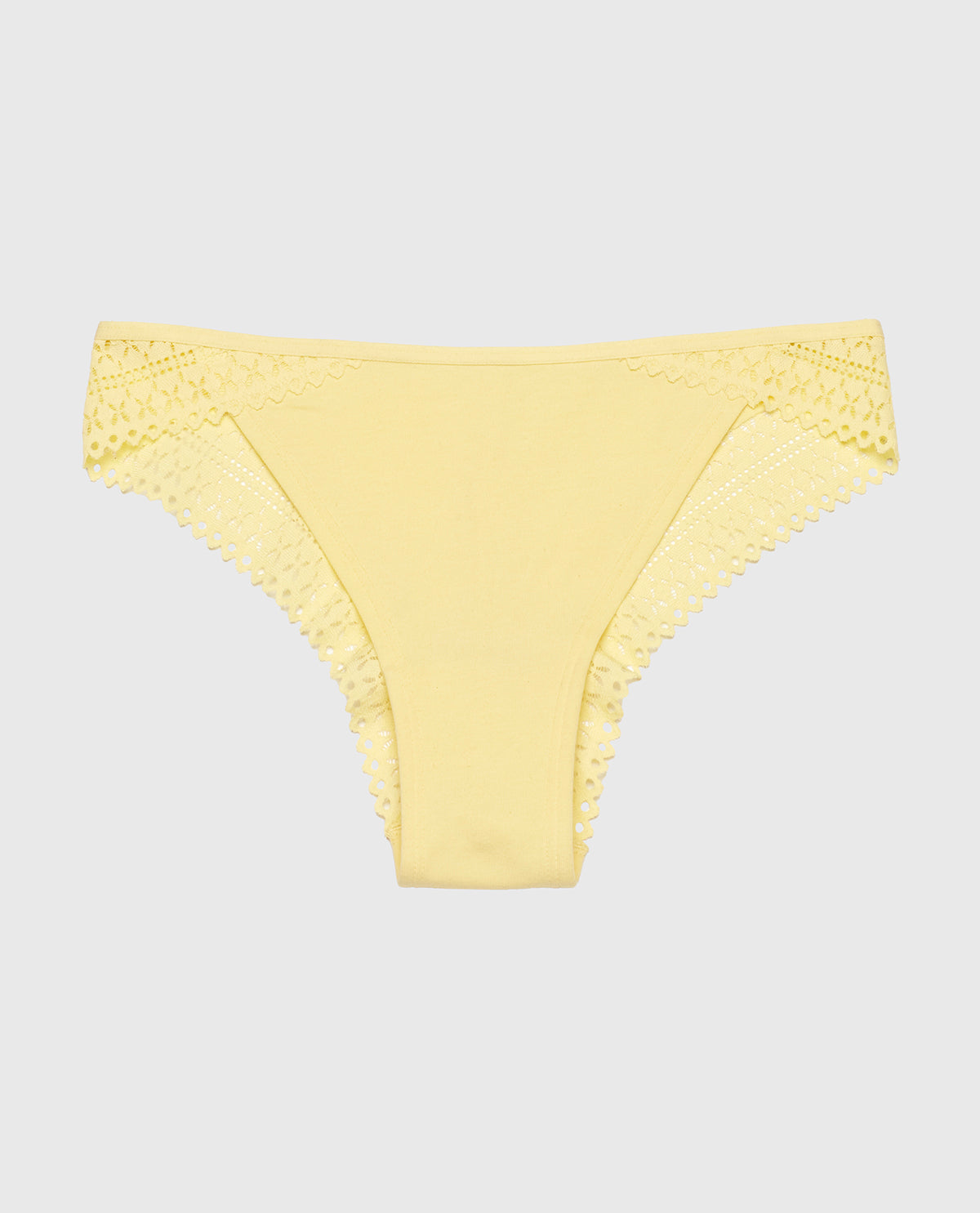 Cheeky Panty with Lace Trim in Mellow Yellow