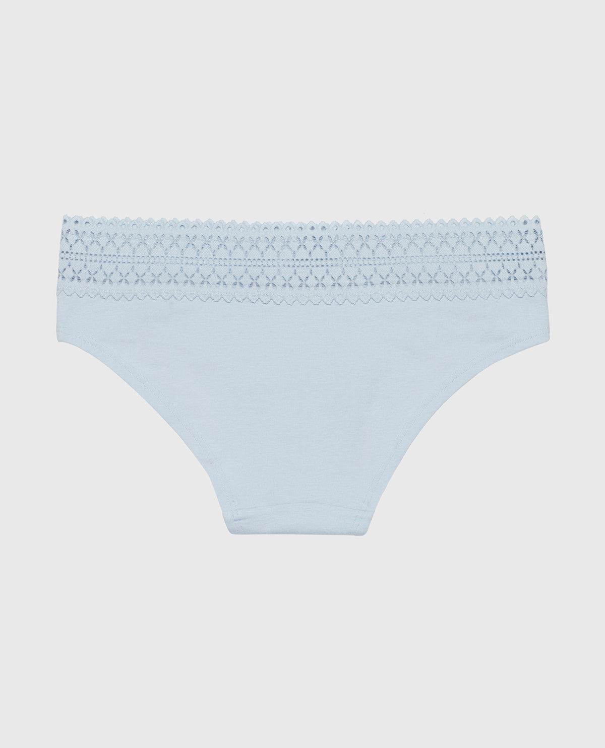 Hipster Panty with Lace Trim in Subdued Blue