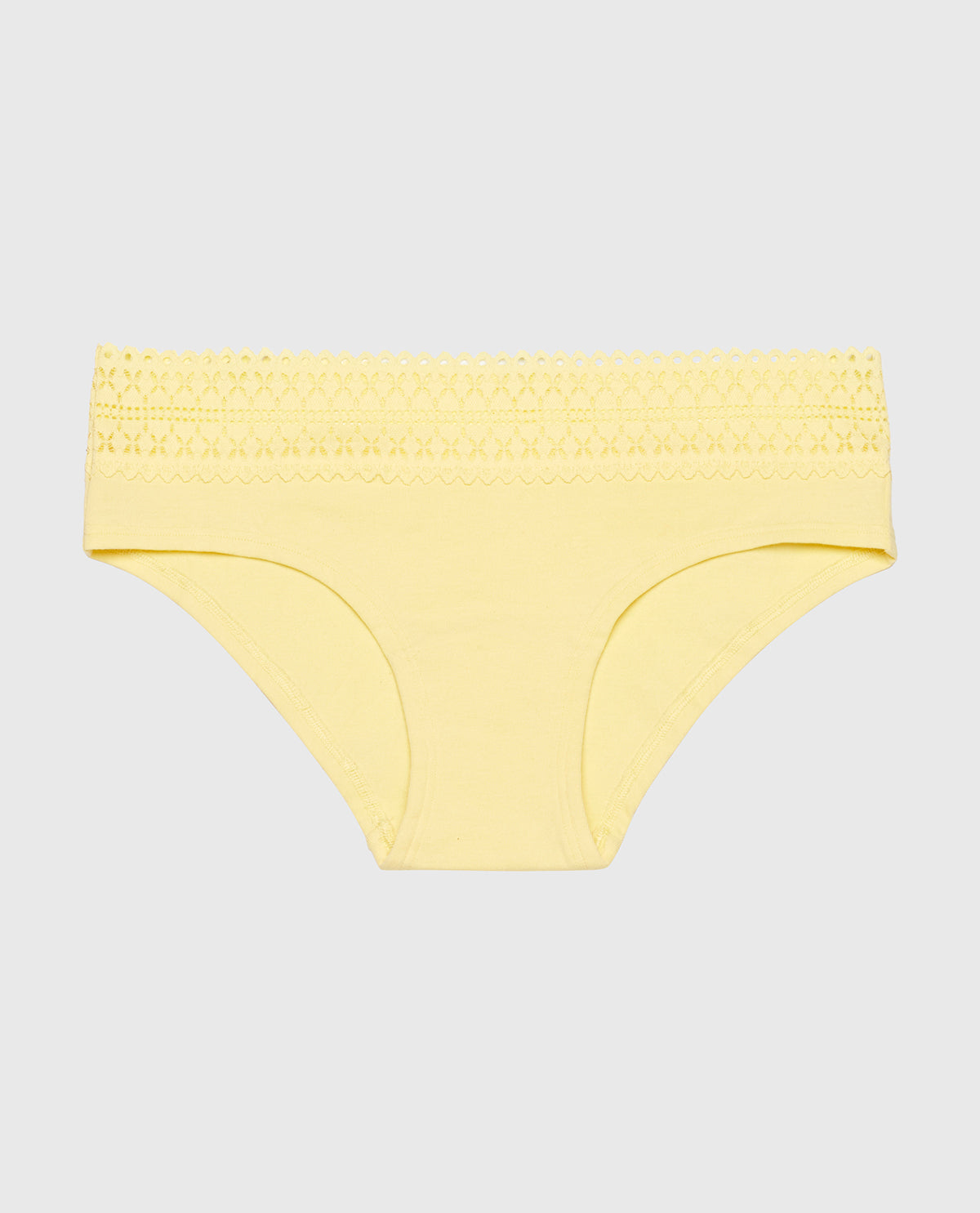 Hipster Panty with Lace Trim in Mellow Yellow