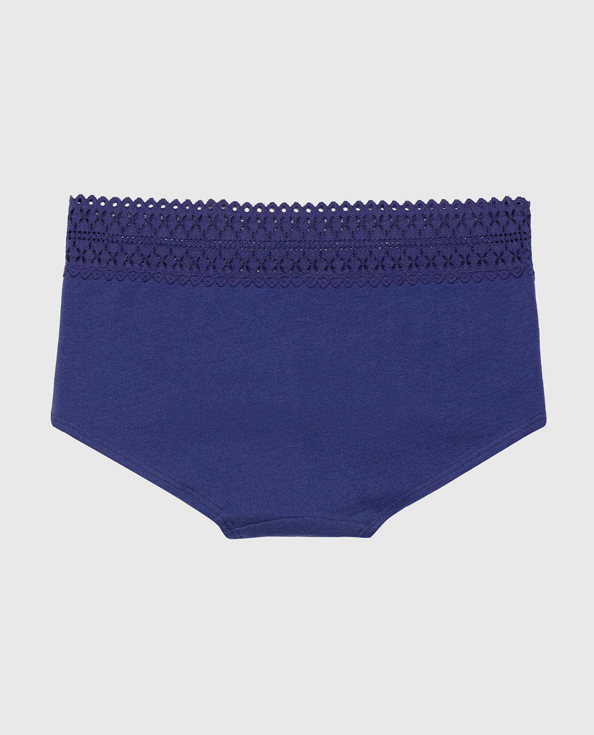 Boyshort Panty with Lace Trim in Dusk Blue