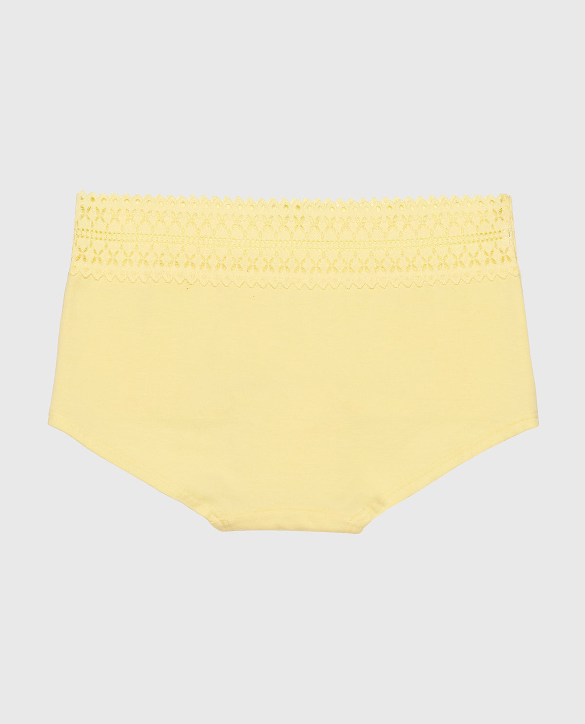 Boyshort Panty with Lace Trim in Mellow Yellow