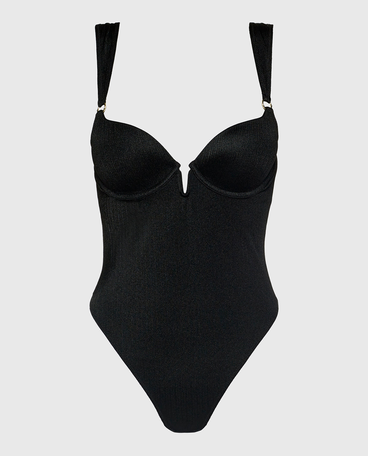Demi Push Up Bodysuit in Tuxedo Black