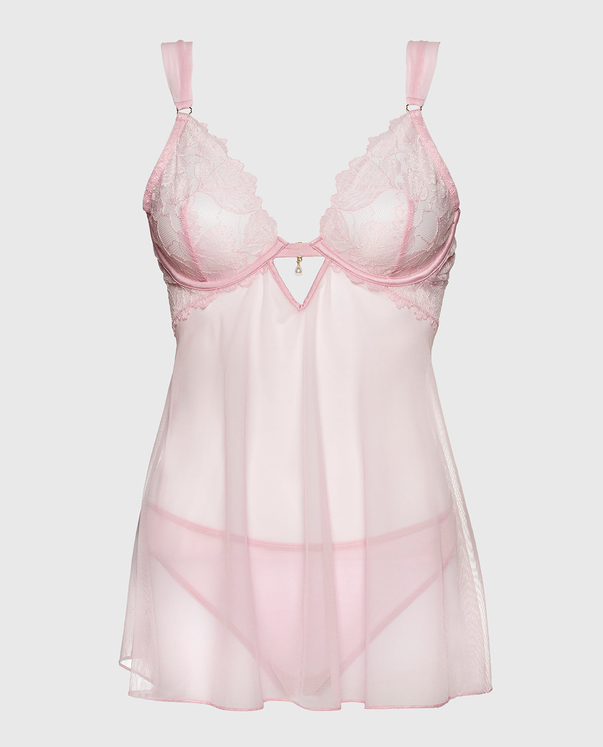 Unlined Shimmer Babydoll in Iced Lilac