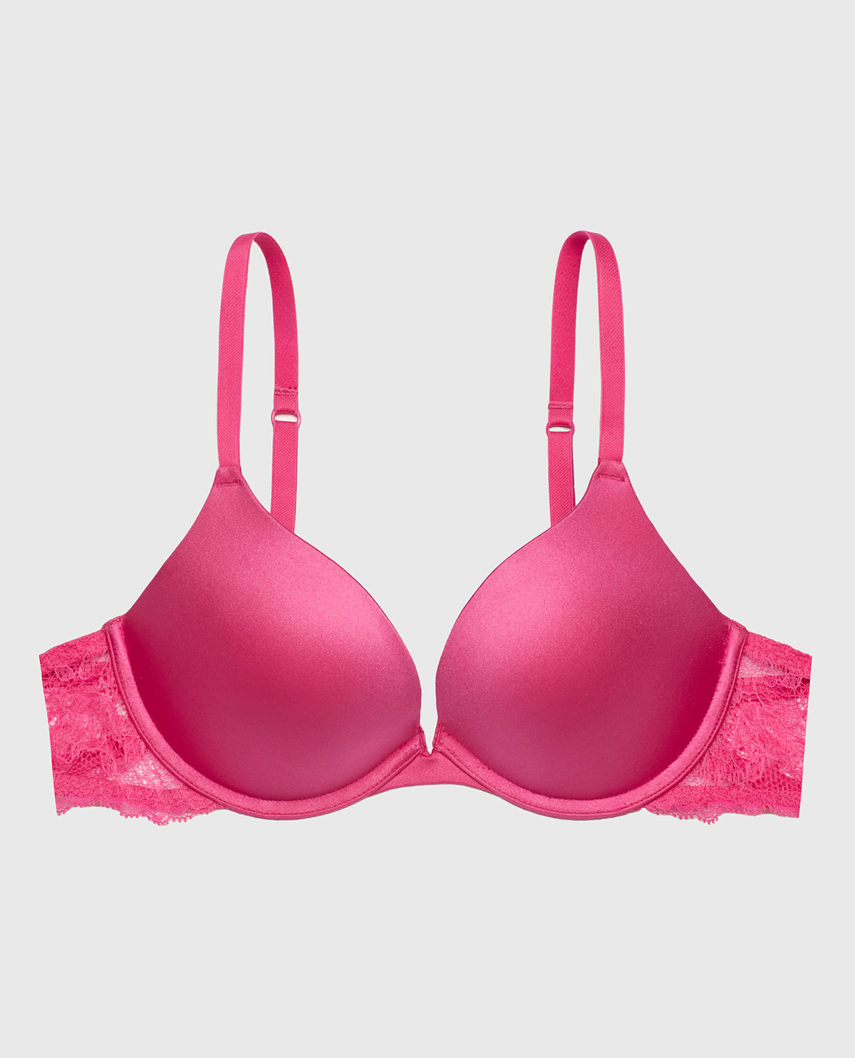 Push Up Bra with Lace Wing in Raspberry Rose