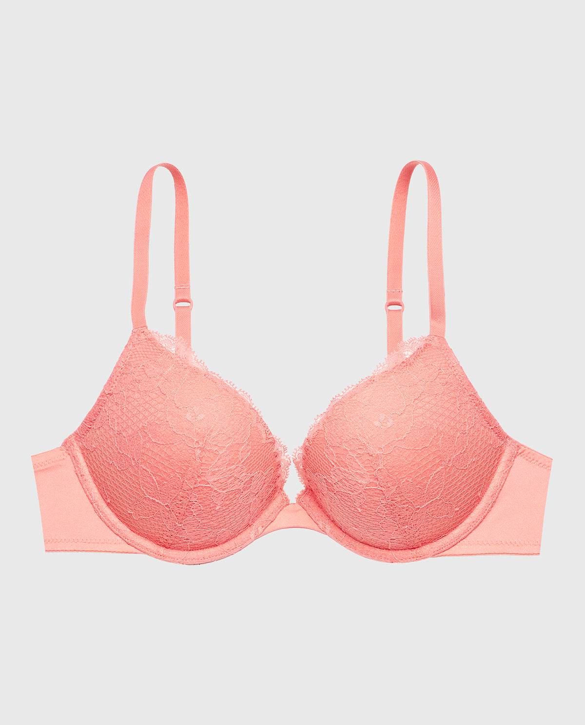 Lace Push Up Bra in Peach Fizz