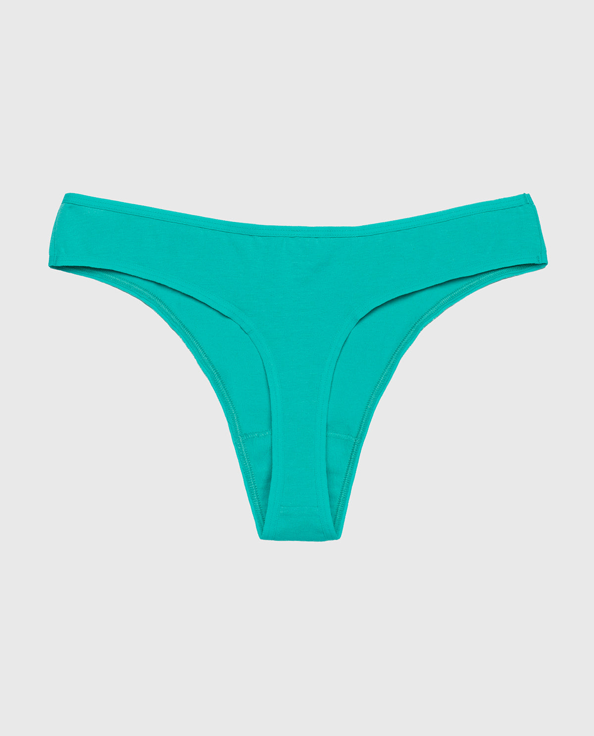 Cotton Thong Panty in Beach Teal