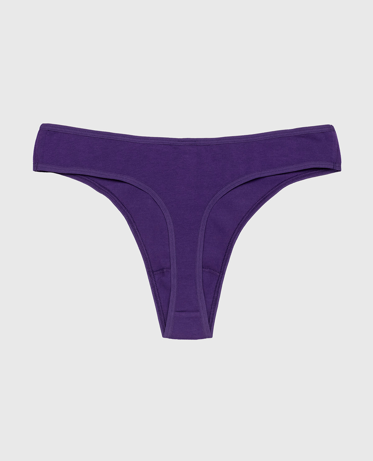 Cotton Thong Panty in Petunia Purple