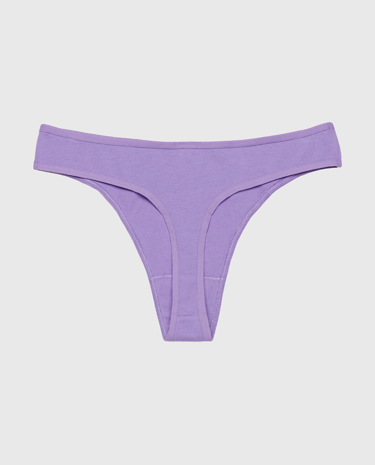 Cotton Thong Panty in Paisley Purple