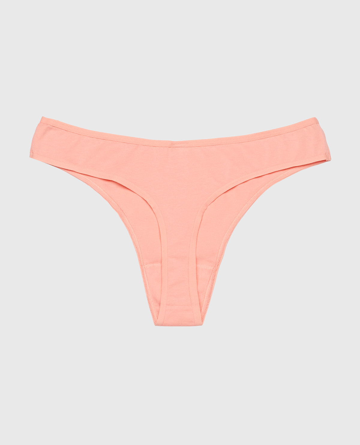 Cotton Thong Panty in Peach Fizz