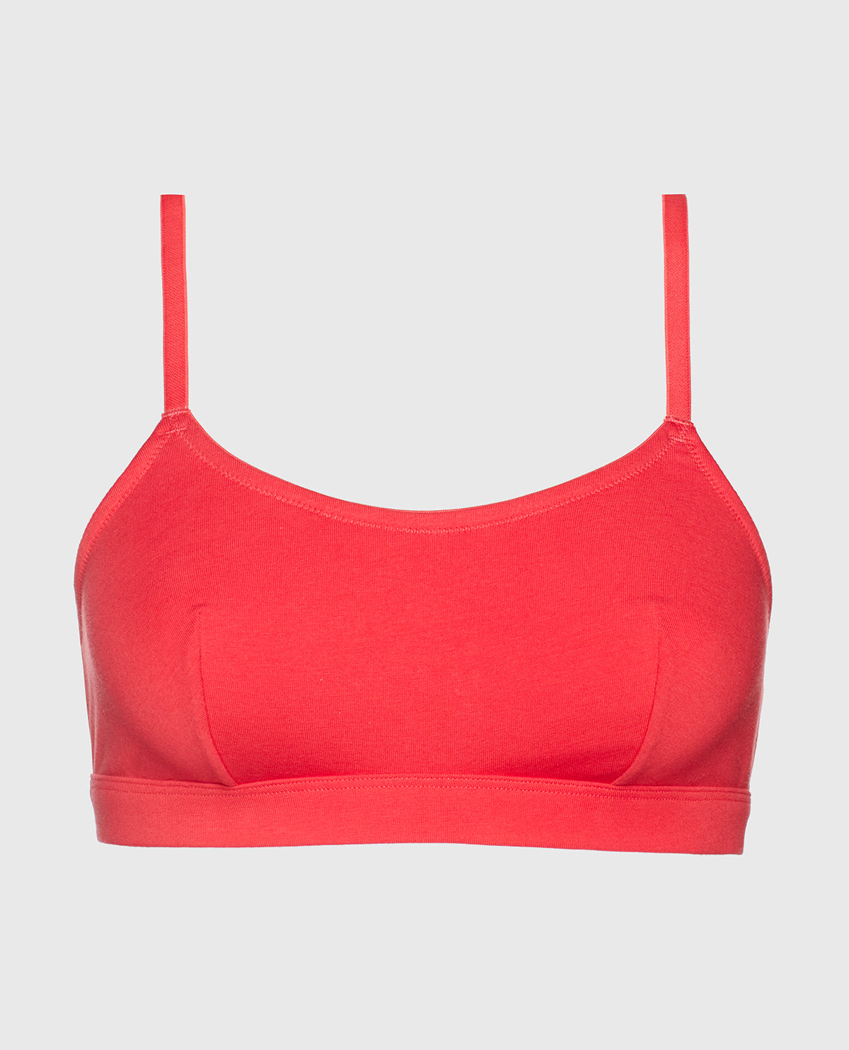 Cotton Scoop Bralette in Tart Berry