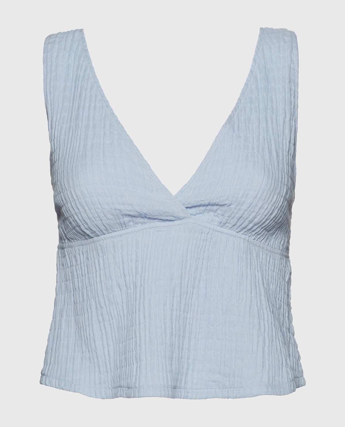 Textured Pajama Tank in Subdued Blue