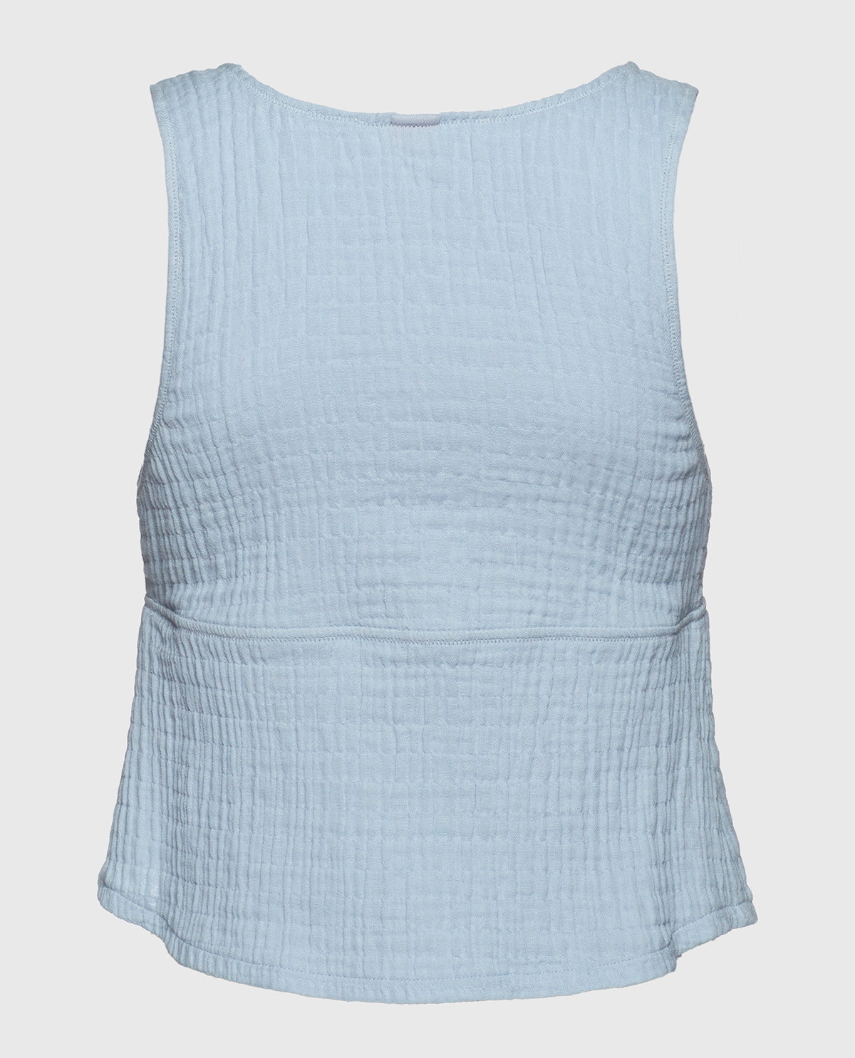 Textured Pajama Tank in Subdued Blue