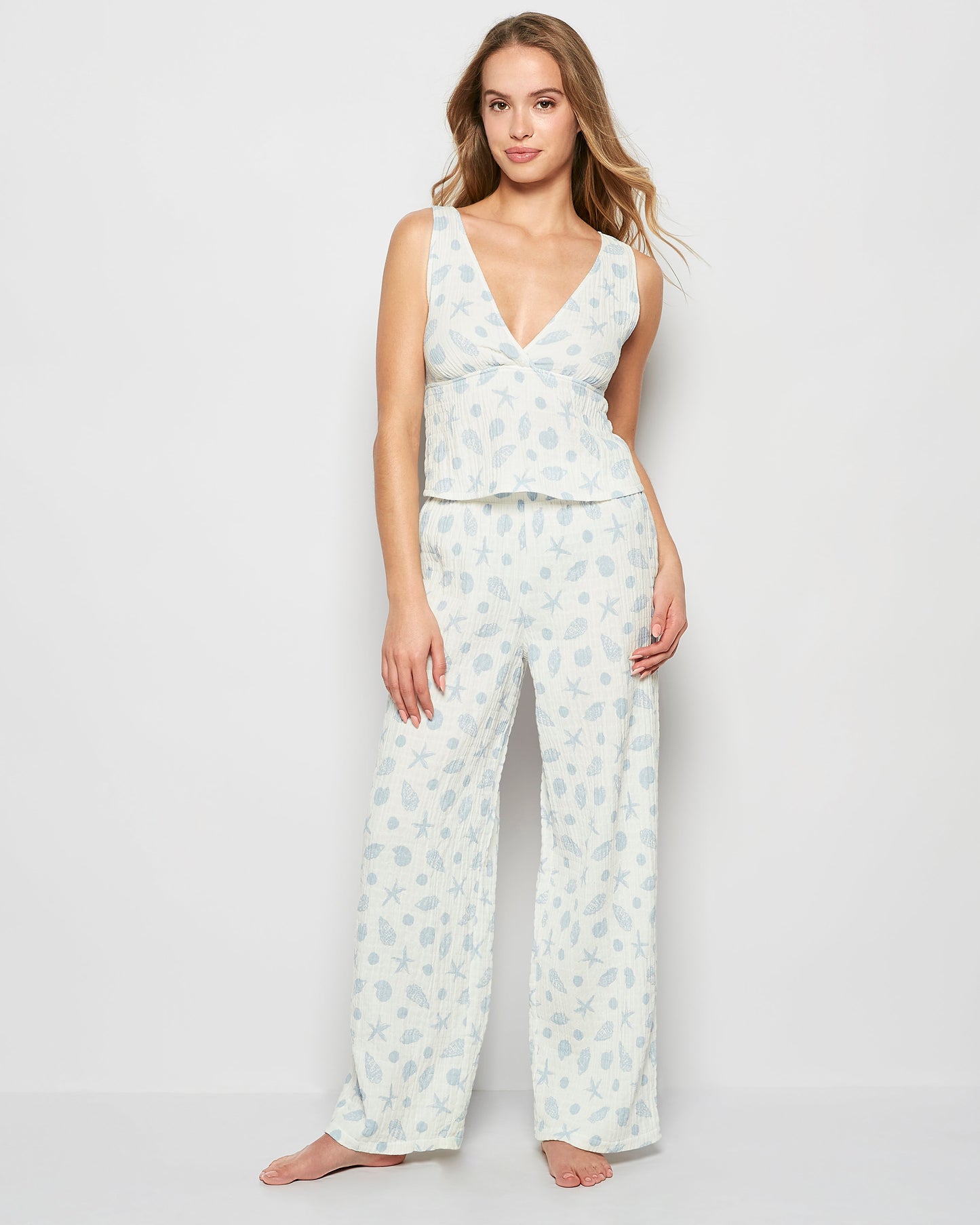 Textured Pajama Tank in She Sells Sea Shells