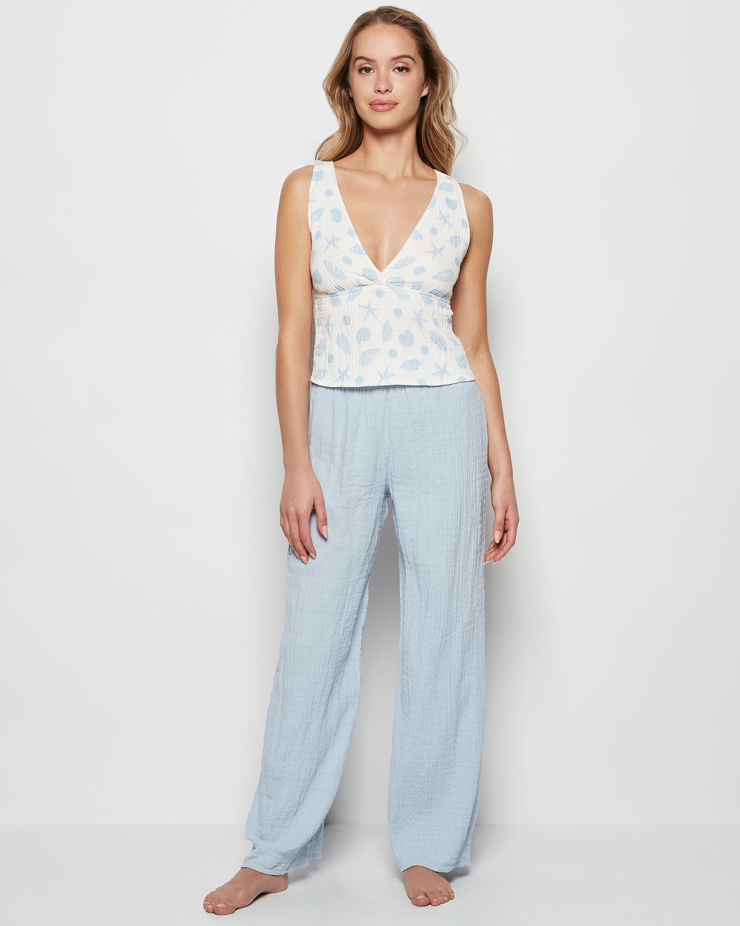 Textured Pajama Tank in She Sells Sea Shells
