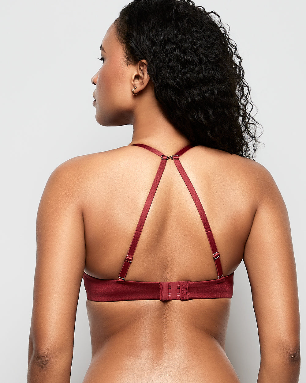 Up 2 Cup Push Up Bra with Lace Overlay in Opulent Red