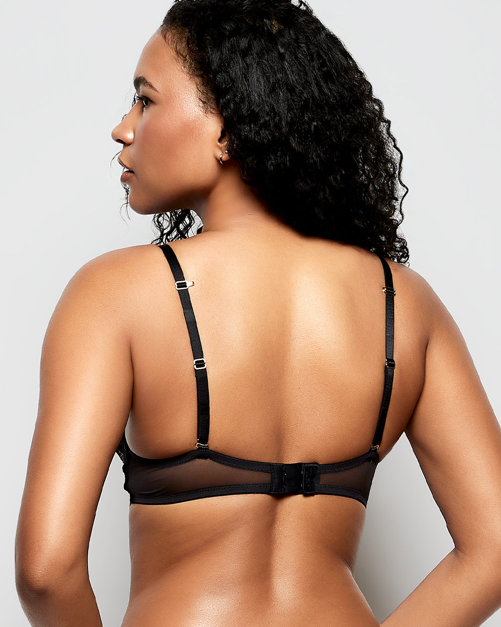 Lace Push Up Bra in Black and Pink