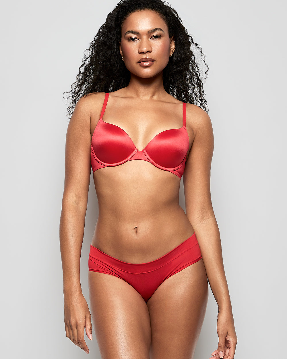 Comfort Lightly Lined Demi Bra in Cosmo Red