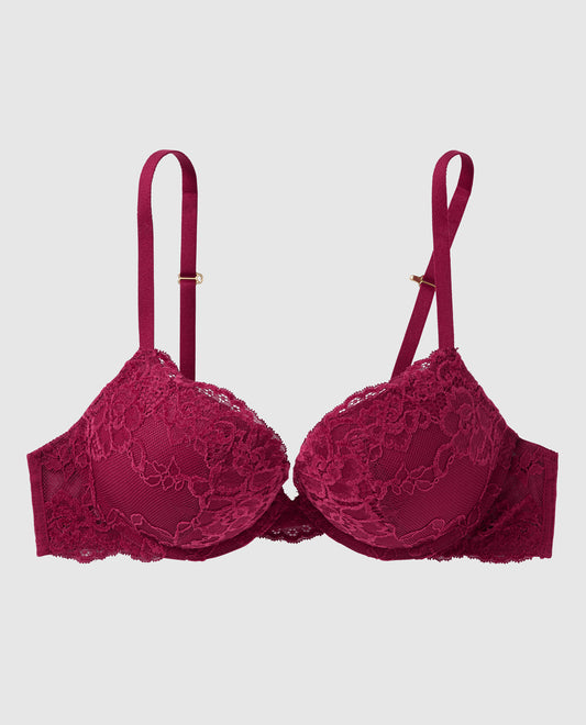 Push Up Bra with Lace Overlay