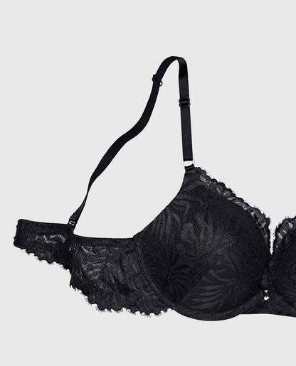 Up 2 Cup Push Up Bra with Allover Lace