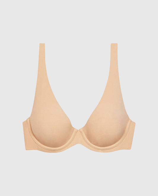 Unlined Microfiber Bra in Rosetan