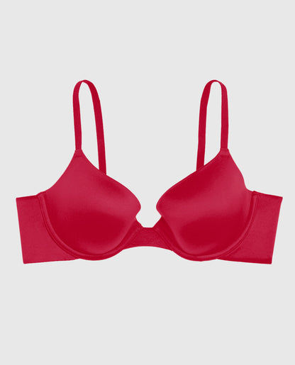 Comfort Lightly Lined Demi Bra in Cosmo Red
