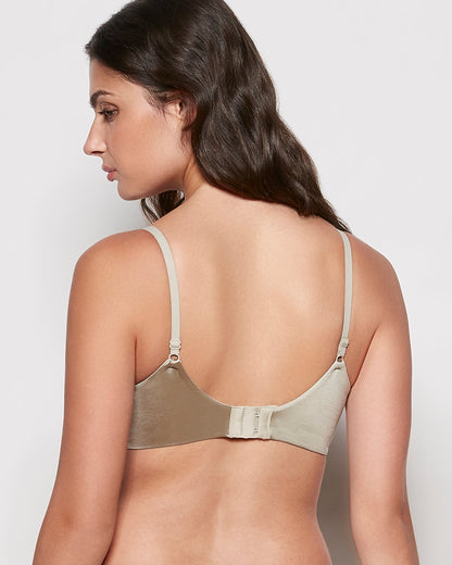 Lightly Lined Demi Bra in Stone Grey