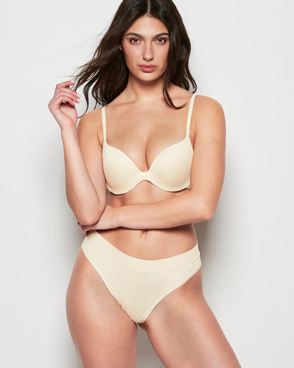 Smooth Comfort Push Up Bra in Oatmeal Heather