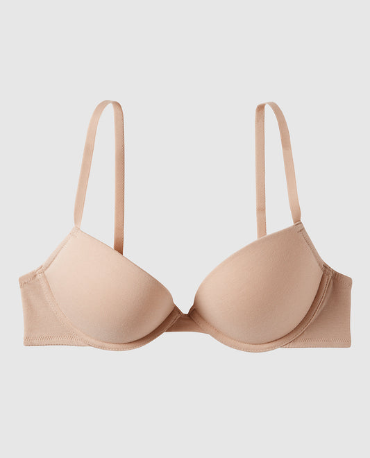 Cotton Push Up Bra in Rosetan
