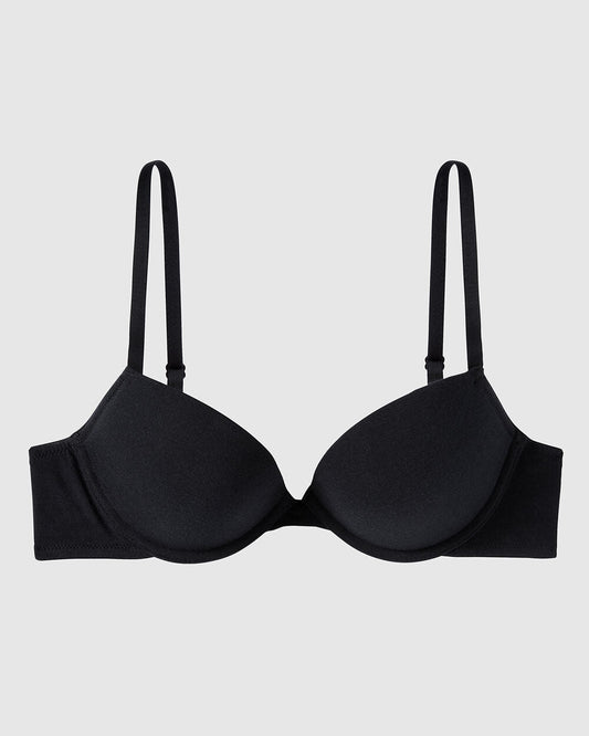 Cotton Push Up Bra in Black