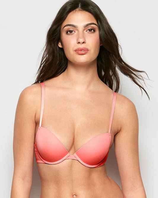 Cotton Push Up Bra in Peach Fizz