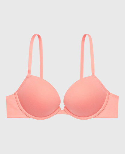 Cotton Push Up Bra in Peach Fizz